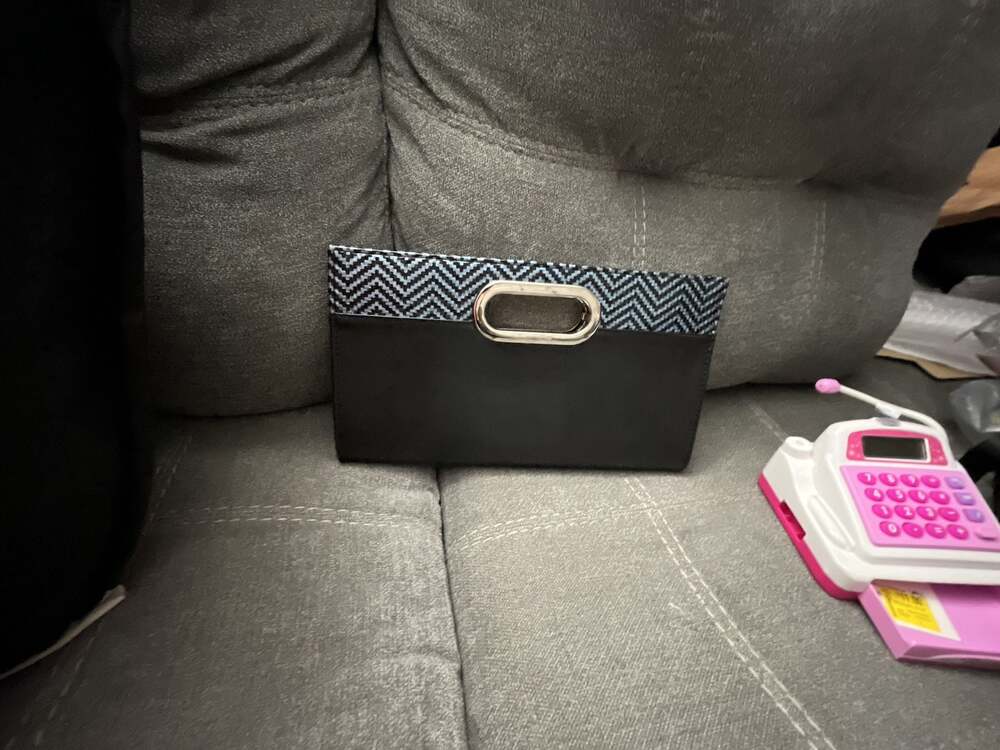 Chevron Woven Straw Top Handle Clutch
